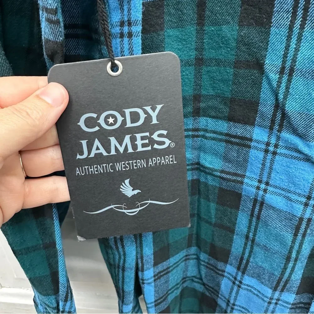 NWT Cody James‎ western wear flannel plaid pearl snap long sleeve shirt men's xl